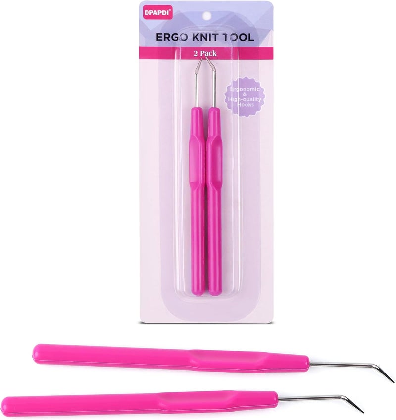 DPAPDI Knitting Loom Hook & Tool with Ergonomic Plastic Handle (2 Pack) - Image 1